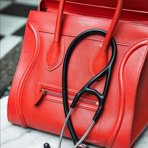 CELINE Orange Leather Medium Phantom Luggage Tote - Picture 5 of 8